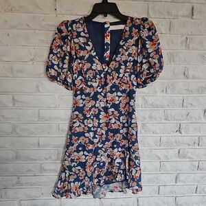 Astr Blue Floral Mini Dress